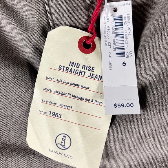 NWT Lands’ End Midrise Straight Jean size 6 - Picture 8 of 10
